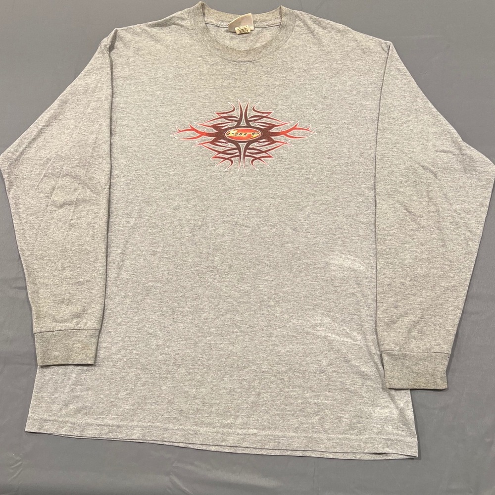 Vintage Mad Engine Y2K Tribal Core Graphic Long Sleeve Shirt Gray XL Skater Tee